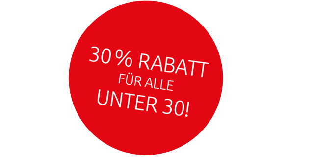 30 Prozent Rabatt für alle unter 30