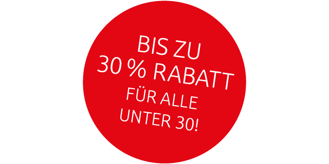 Siegel 30% Rabatt für unter 30