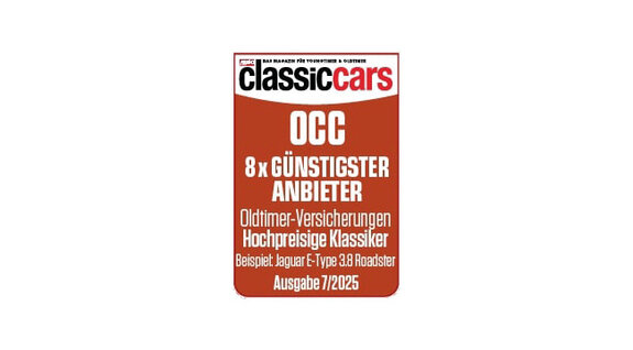 Classic Cars Magazin-Anzeige für OCC: Günstigste Oldtimer-Versicherungen, Beispiel VW 1200, Ausgabe 7/2024.